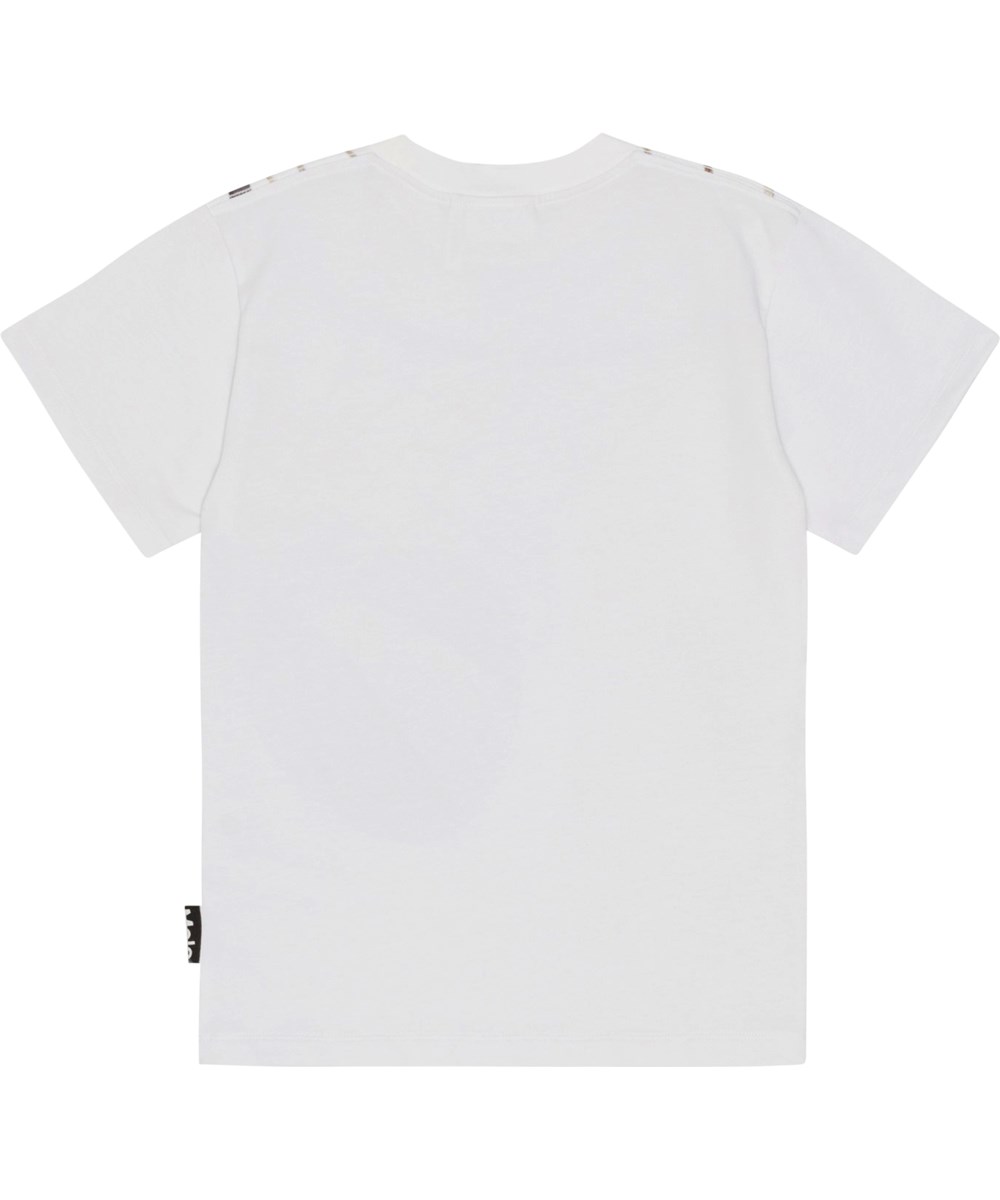 Riley - Basket Net - Witte biolgoische t-shirt met basketbalprint