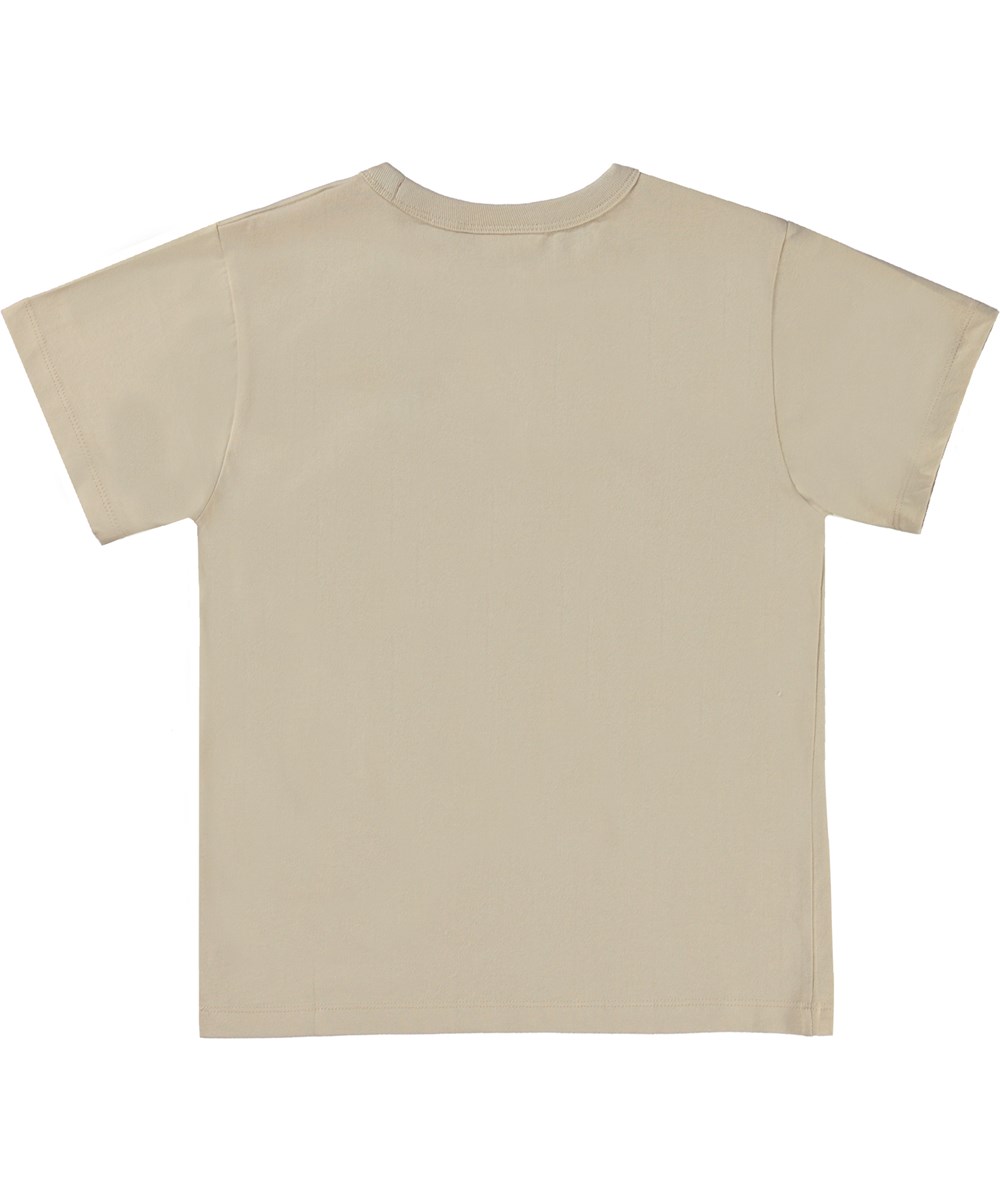 Riley - Connected - Beige biologische t-shirt met op de voorkant een grafische print