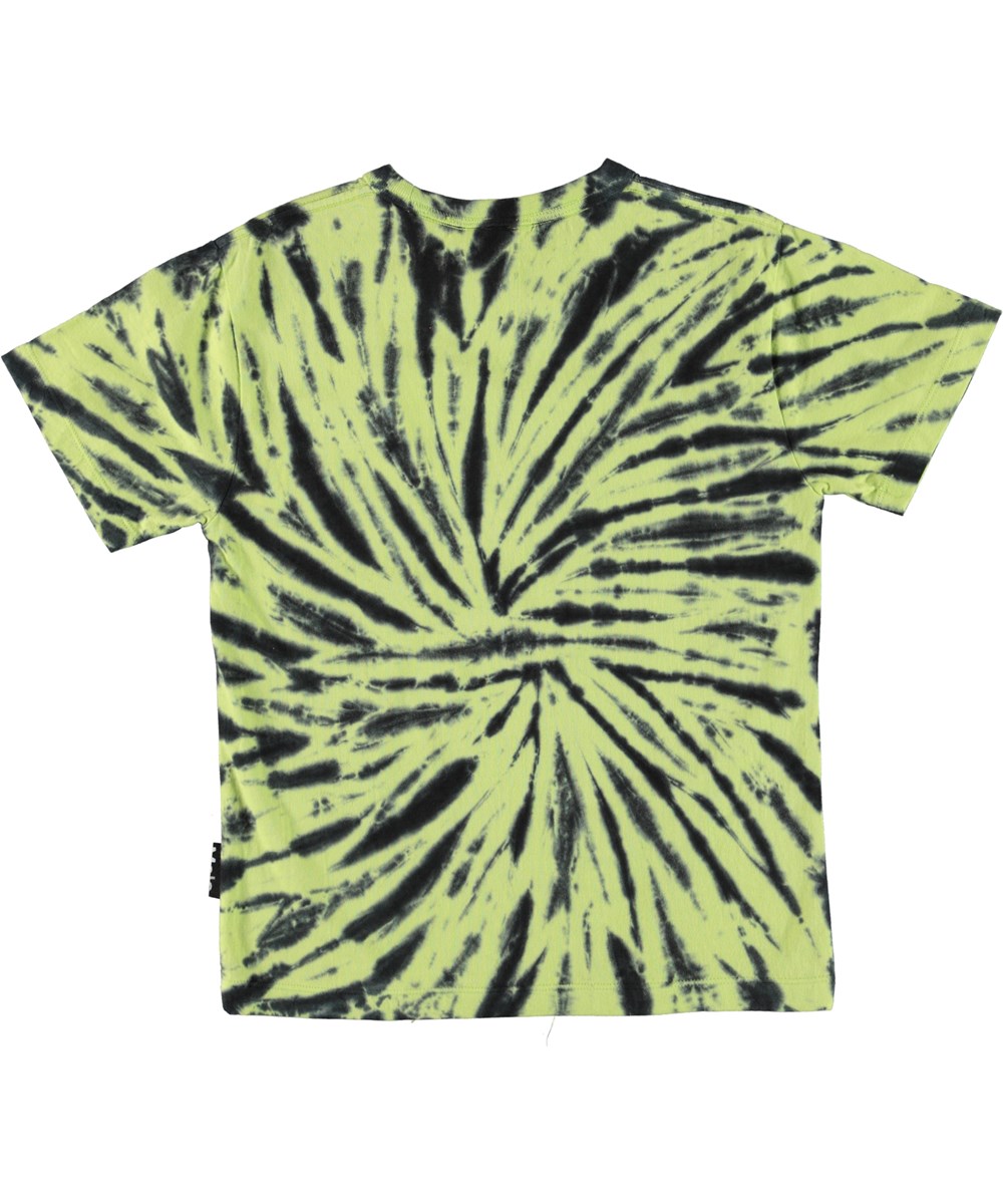 Riley - Galactic Swirl - Biologische t-shirt met groene tie dye