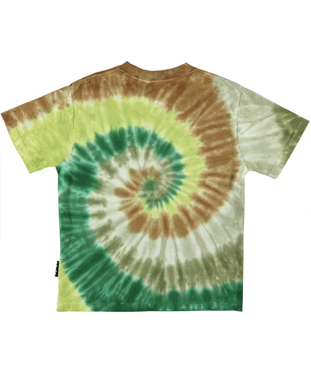 Riley - Green Swirl - Biologische tie dye spiraal t-shirt