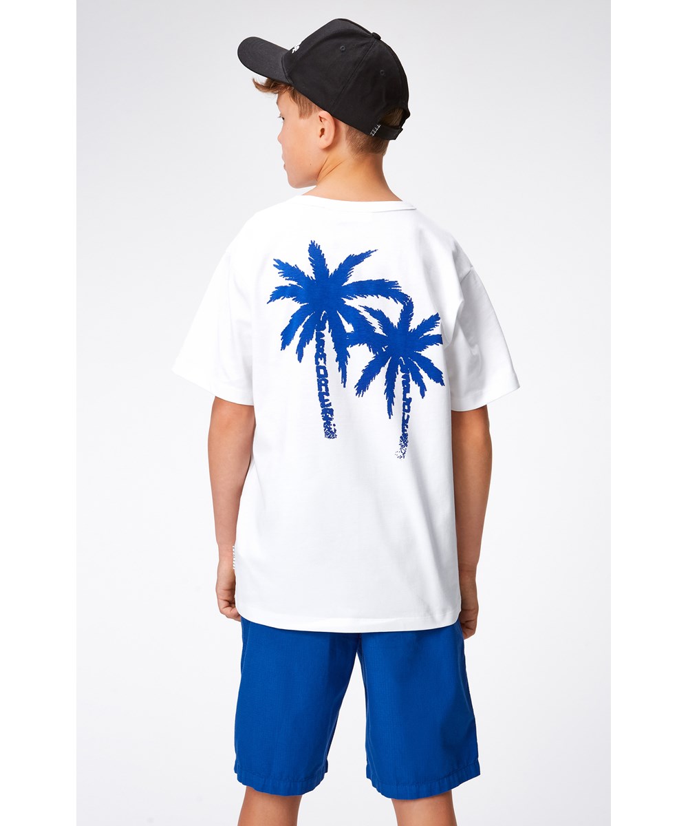 Riley - Palmtree Love - Witte biologische t-shirt met palmbomenprint