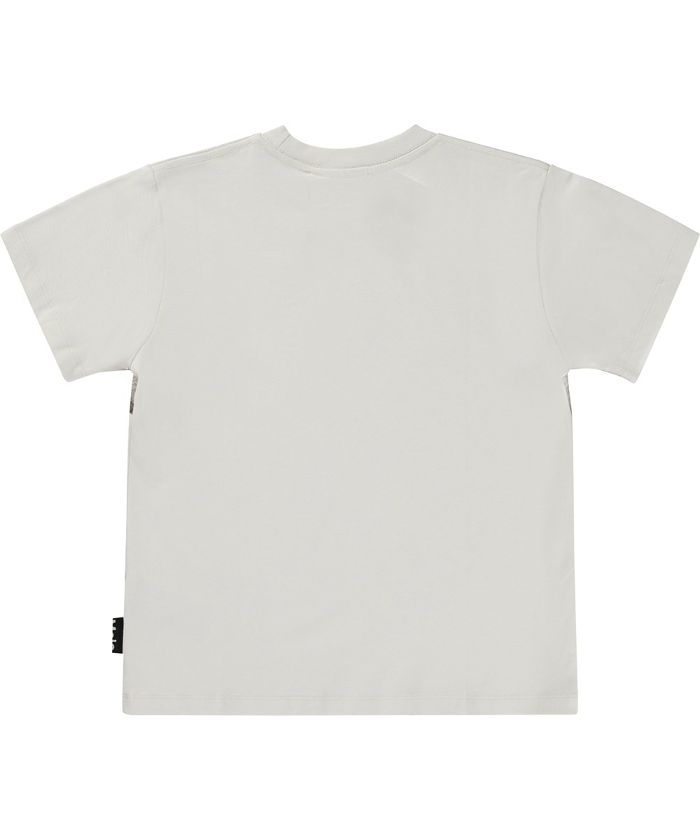 Riley - Pangolin - Witte biologische t-shirt met een schubdierprint