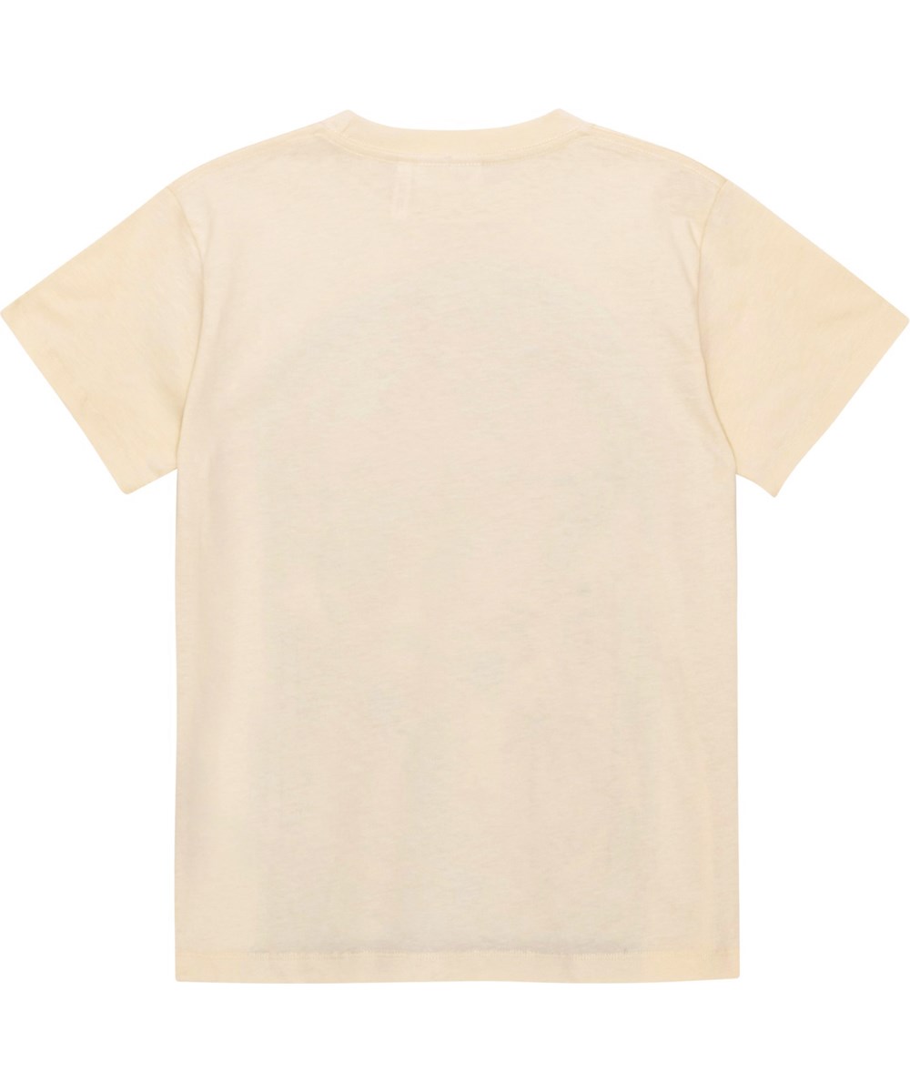 Riley - Pinball Light - Beige biologische t-shirt met flipperkastprint