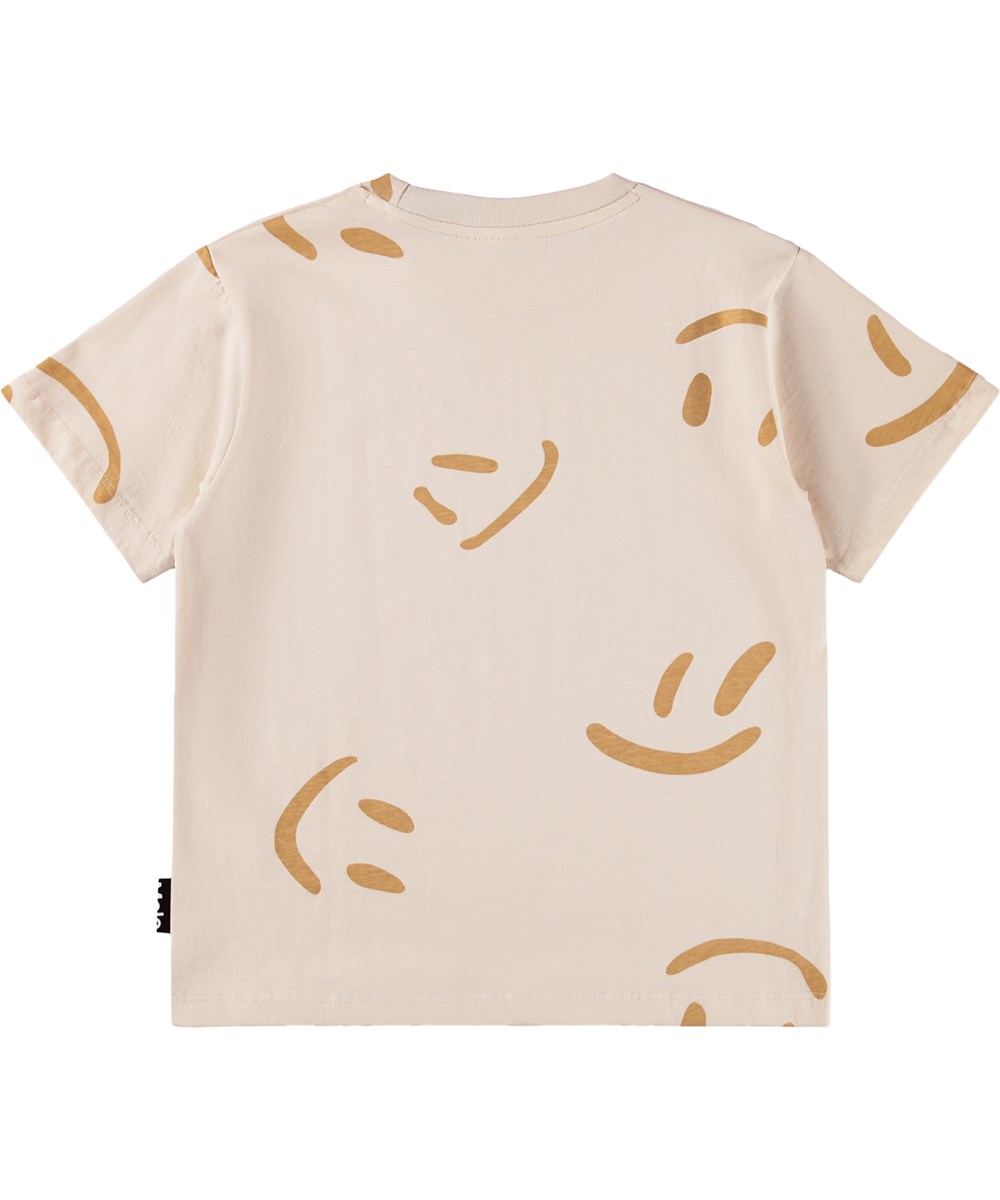 Riley - Sand Smiles - Beige kinder T-shirt gemaakt van biologisch katoen