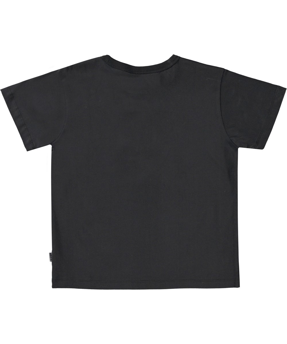 Riley - Speech Bubble - Zwarte biologische t-shirt met op de voorkant een print