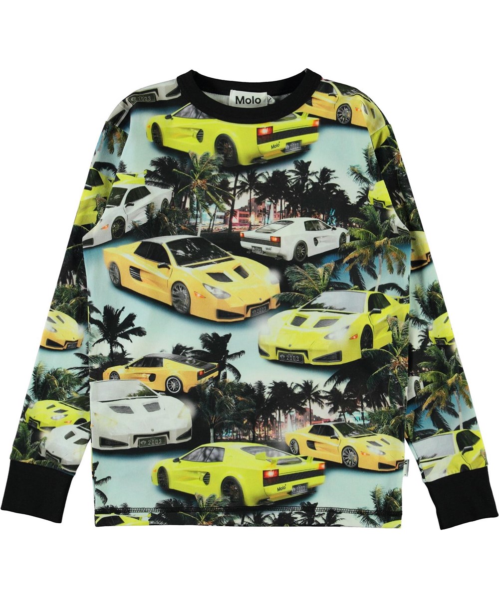 Rill - Fast Cars - Biologisch shirt met auto en palmbomen