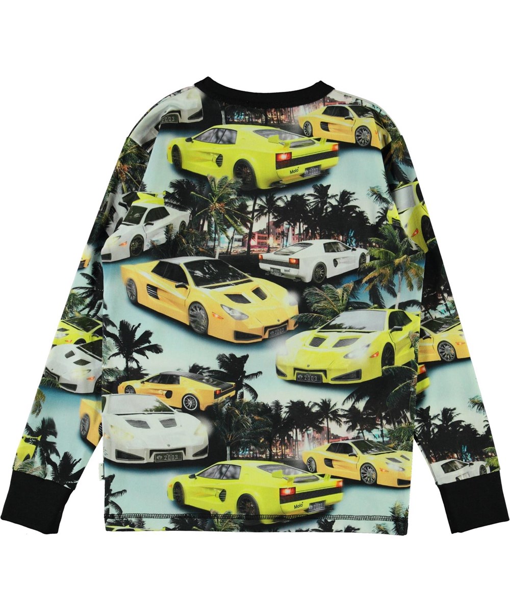 Rill - Fast Cars - Biologisch shirt met auto en palmbomen