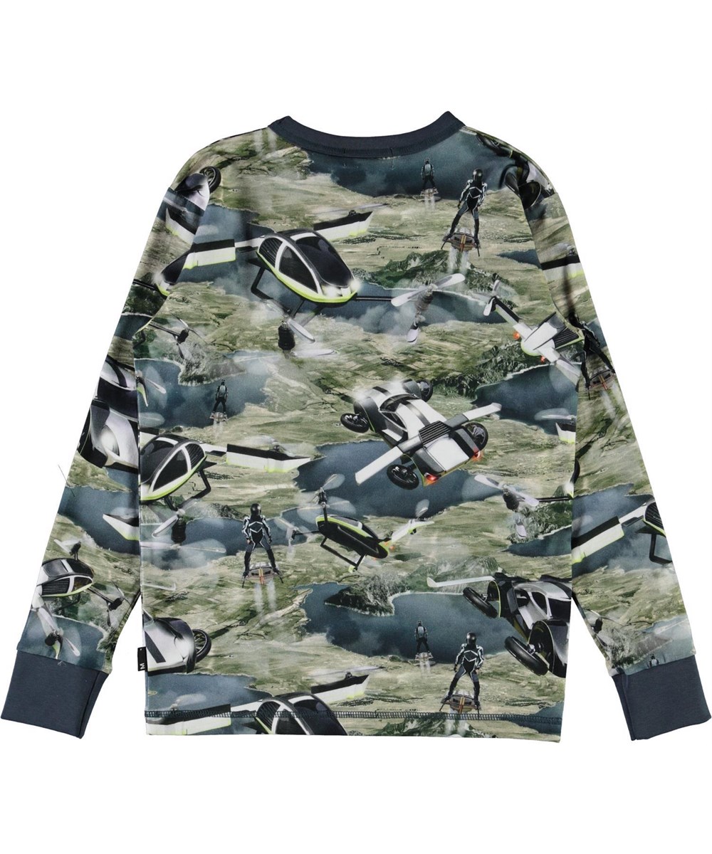 Rill - Up In The Air - Biologisch shirt met vliegende auto’s