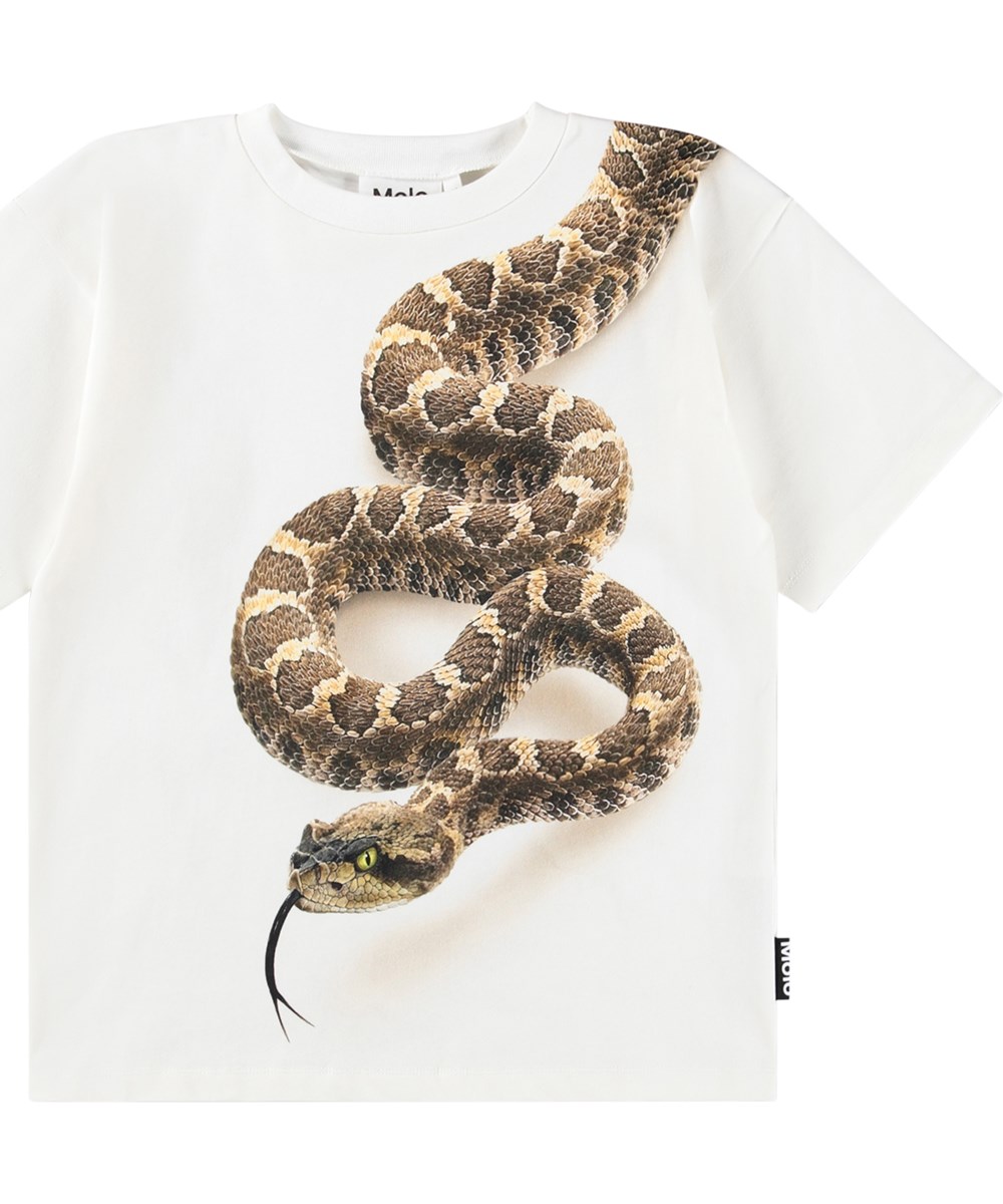 Rillo - Rattle Snake - Wit kinder T-shirt gemaakt van biologisch katoen