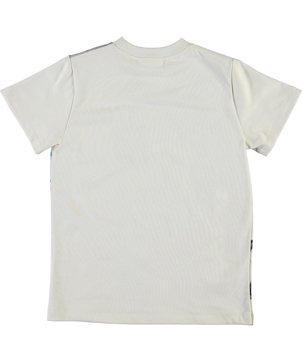 Road - Soccer Balls - Witte biologische t-shirt met voetballen