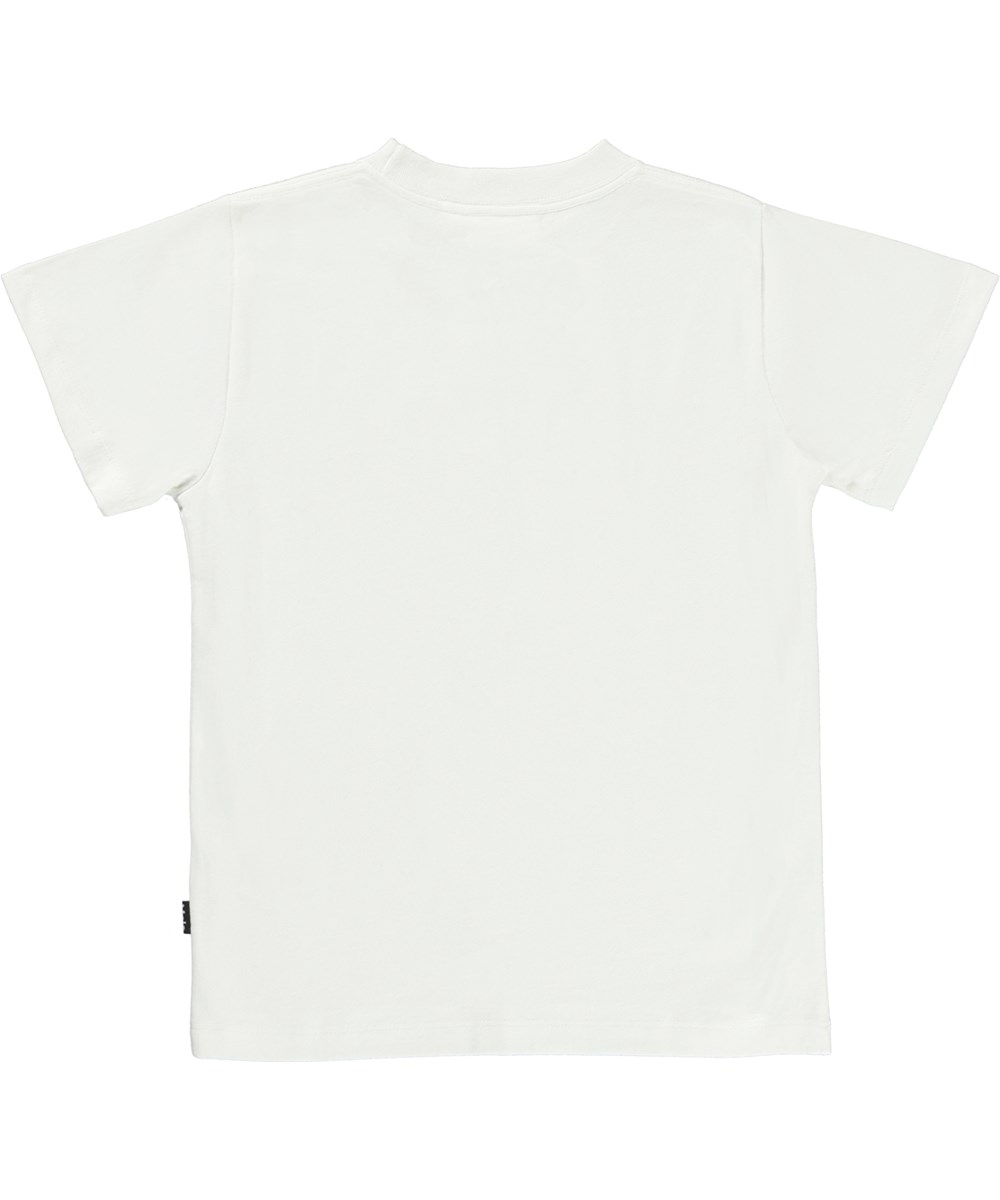 Road - White - Witte biologische t-shirt met de Aarde en de maan