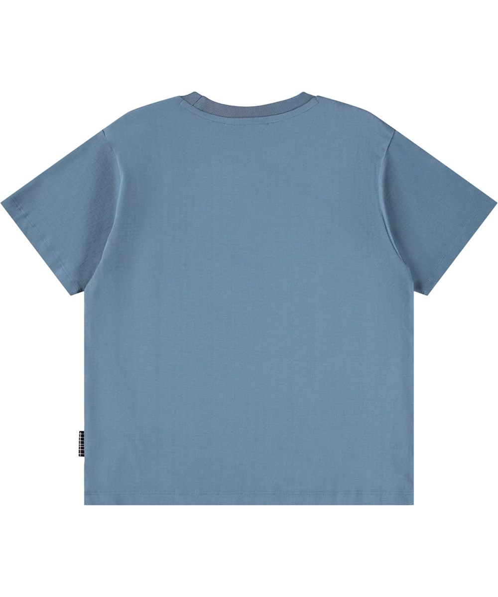 Rodney - Freedom Skate - Zwarte oversized kinder t-shirt gemaakt van zacht biologisch katoen met een print en een ribboord rond de hals.