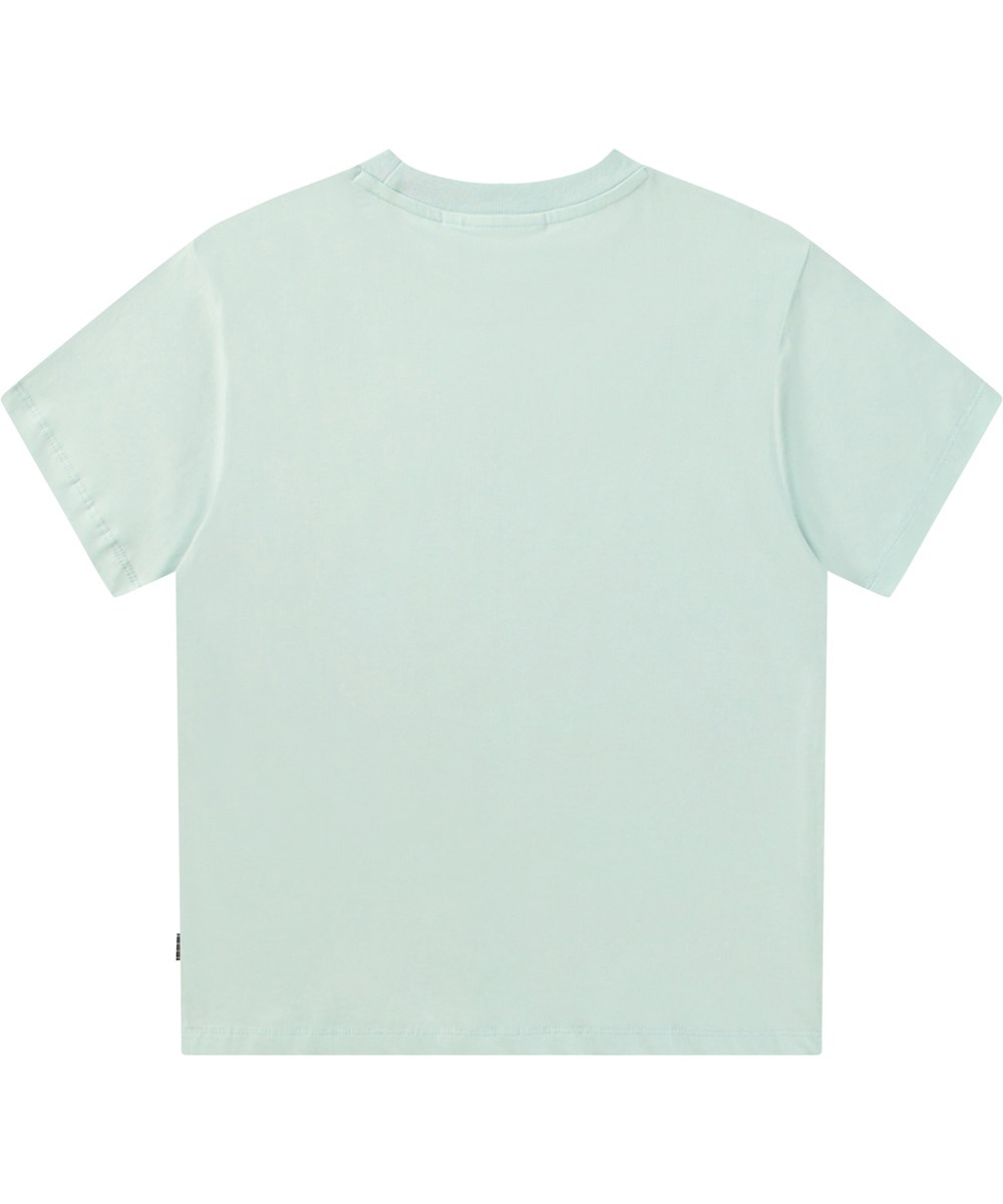 Rodney - My Childhood - Oversized lichtblauw kinder t-shirt van biologisch katoen met korte mouwen en ribboord rond de hals.