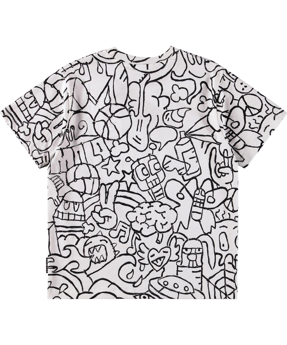Rodney - Net Doodle - Wit kinder T-shirt gemaakt van biologisch katoen
