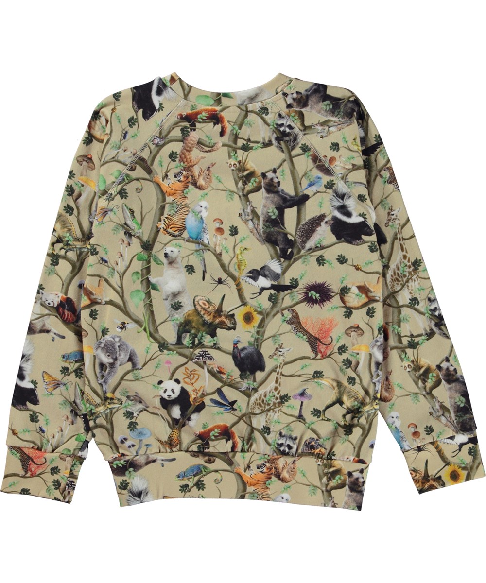 Romeo - Living Together - Beige biologische longsleeve met dierenrprint