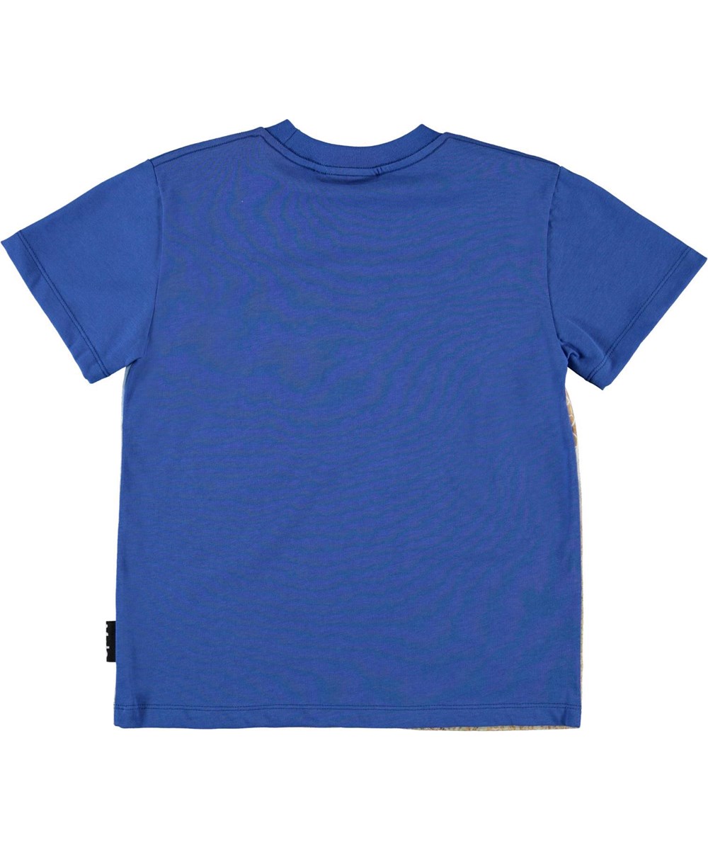 Roxo - Football Game - Blauwe biologische t-shirt met voetballende dieren