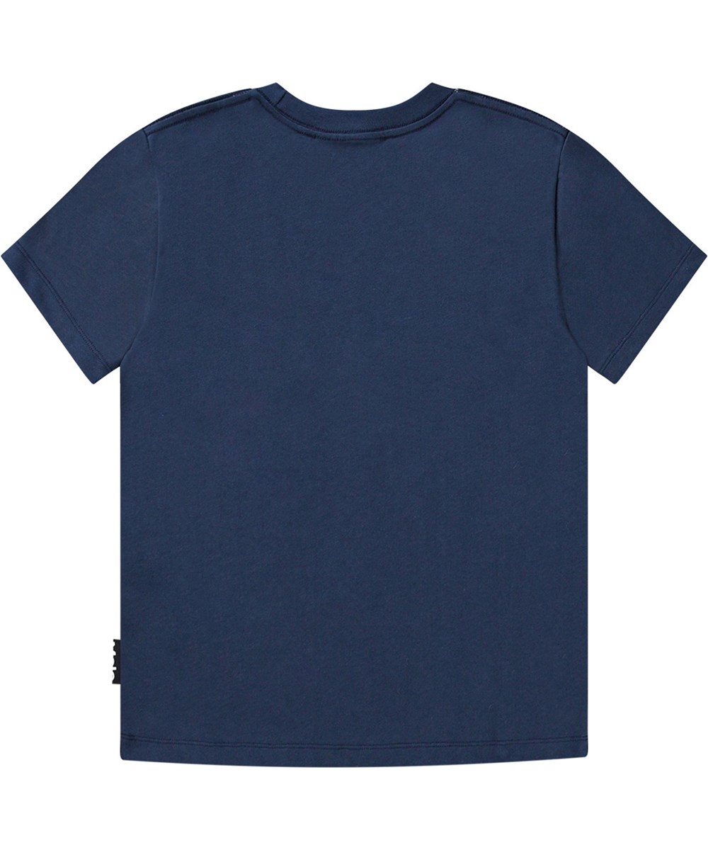 Roxo - Puma Blue - Blauw t-shirt van biologisch katoen met een poema print.