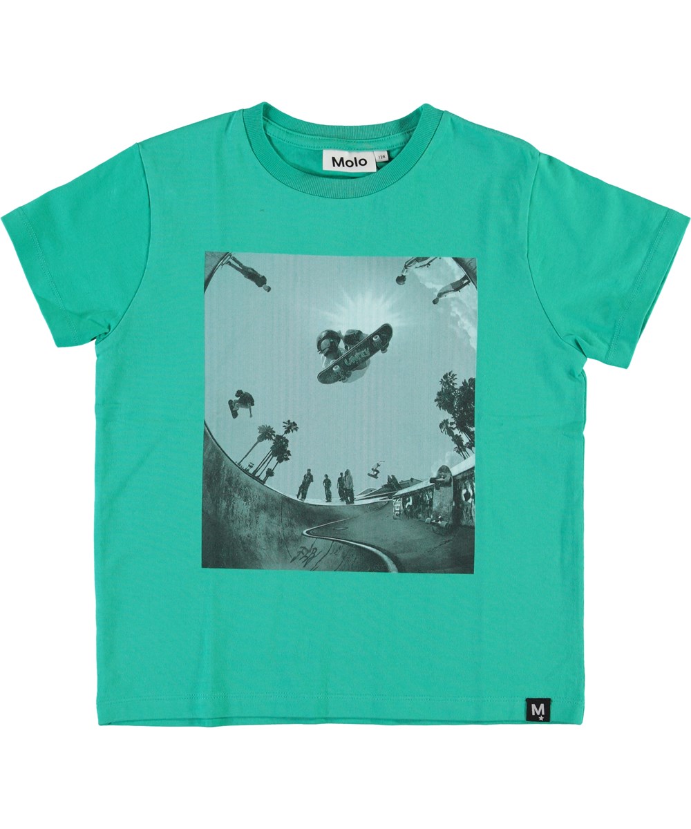 Roxo - Lagoon - Blauw groene skate t-shirt