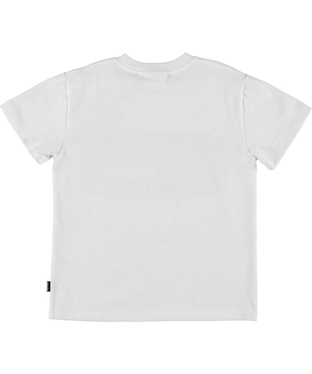 Roxo - Techno Leopard - Witte biologische t-shirt met luipaard