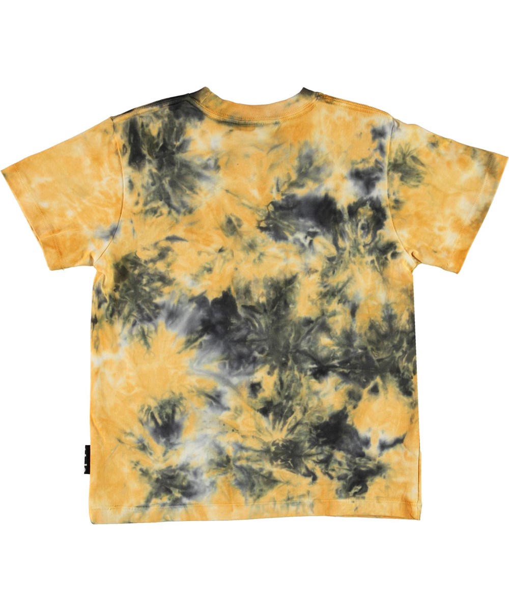 Roxo - Tie Dye - Gele en grijze biologische tie-dye t-shirt 