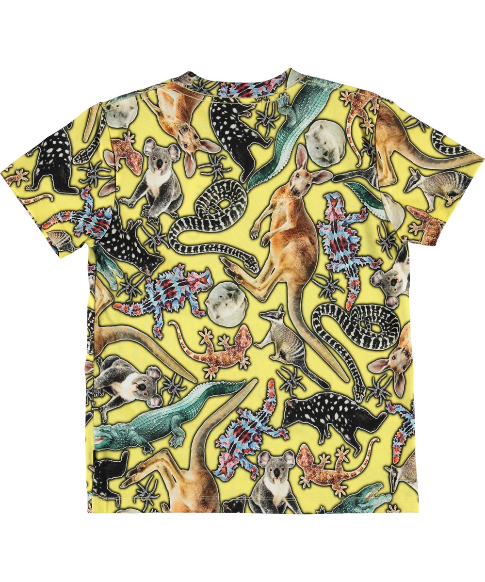Roxo - Yellow Animals - Gele t-shirt met dierenprint
