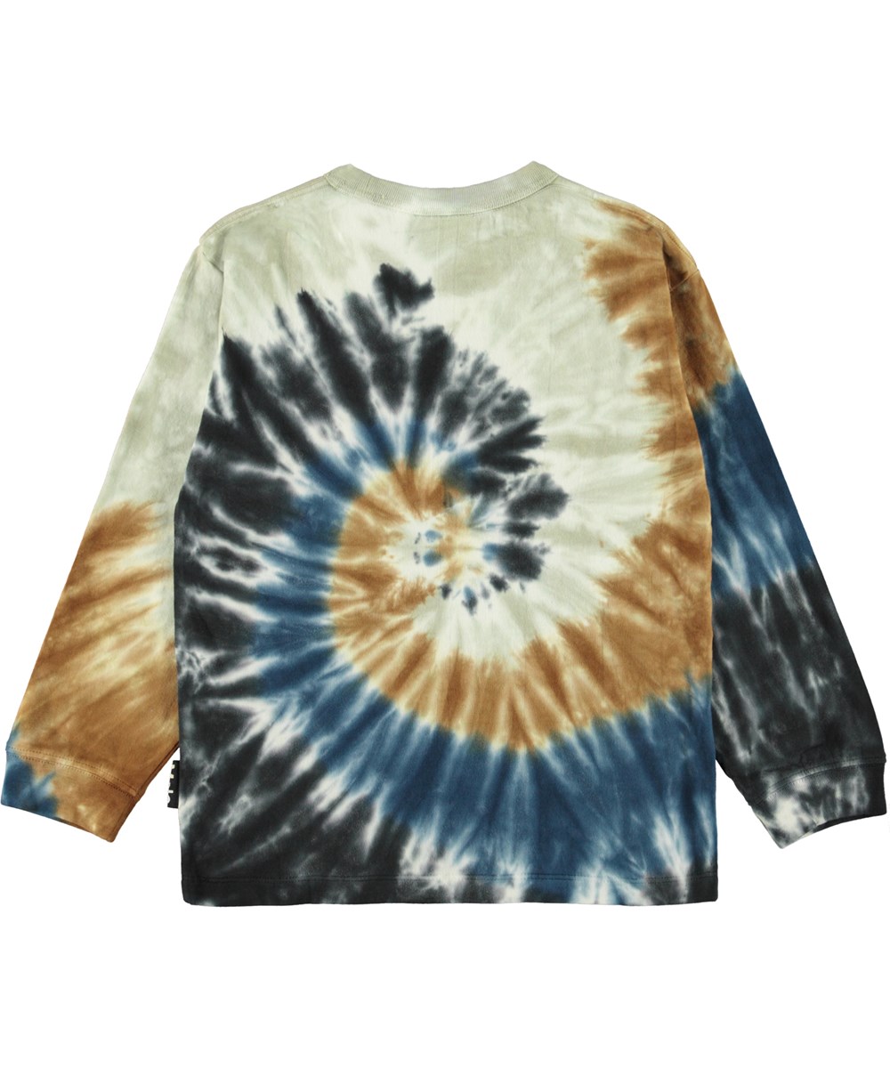 Rube - Dark Blue Swirl - Biologische tie dye spiraal sweater