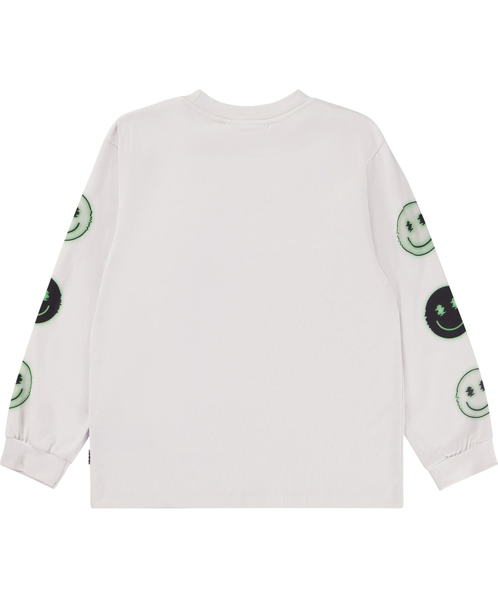 Rube - Screen Mood - Witte biologische longsleeve met foute print