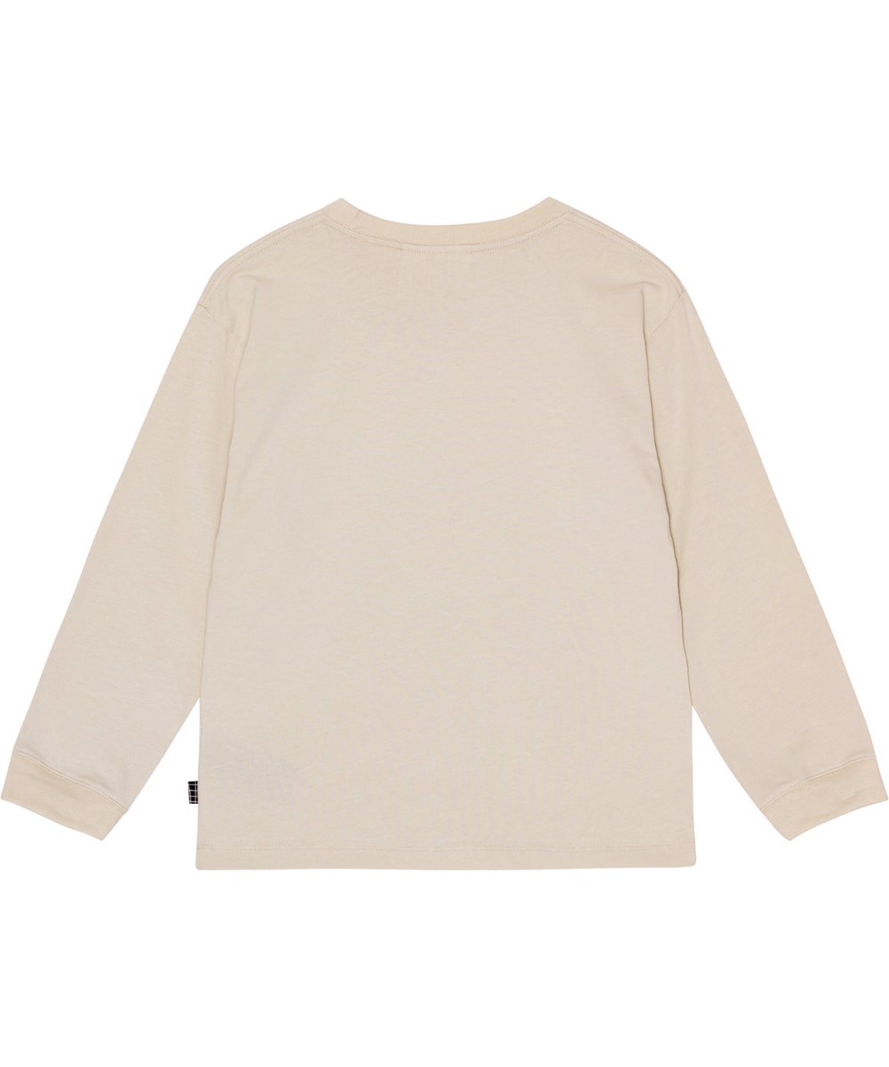 Rube - UFO Sighting - Off-white biologisch katoenen longsleeve met een bedrukt UFO-ontwerp.