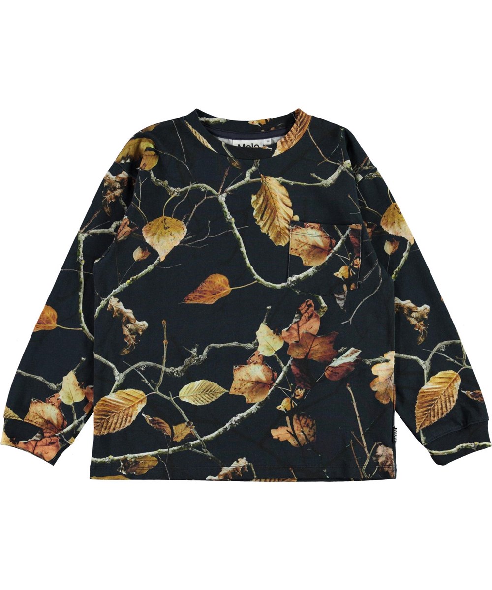 Ruben - Branch Camo - Biologische shirt met bladerenprint