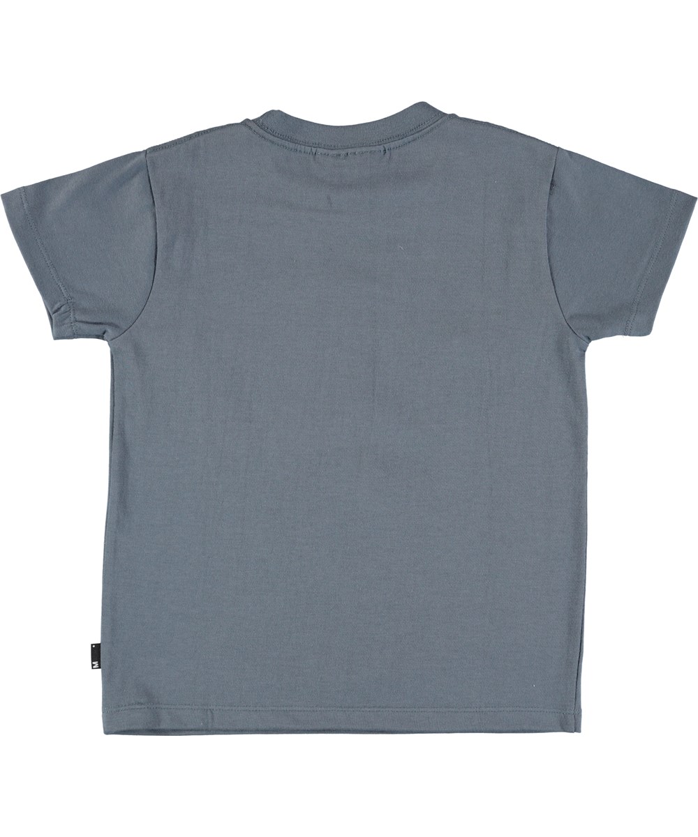 Runi - Stormy Weather - Grijs/blauw t-shirt met dieren en grafische tekst