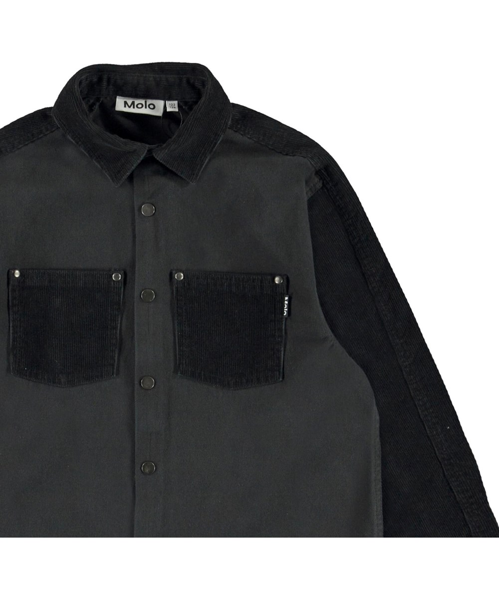 Rhyme - Black - Schwarzes Hemd mit Samt