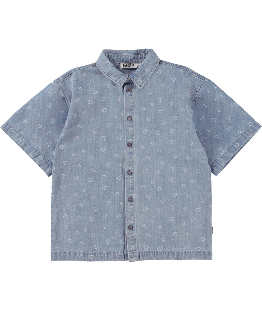 Richie - Happy Mini - Hellblaues Jeanshemd mit Smileys