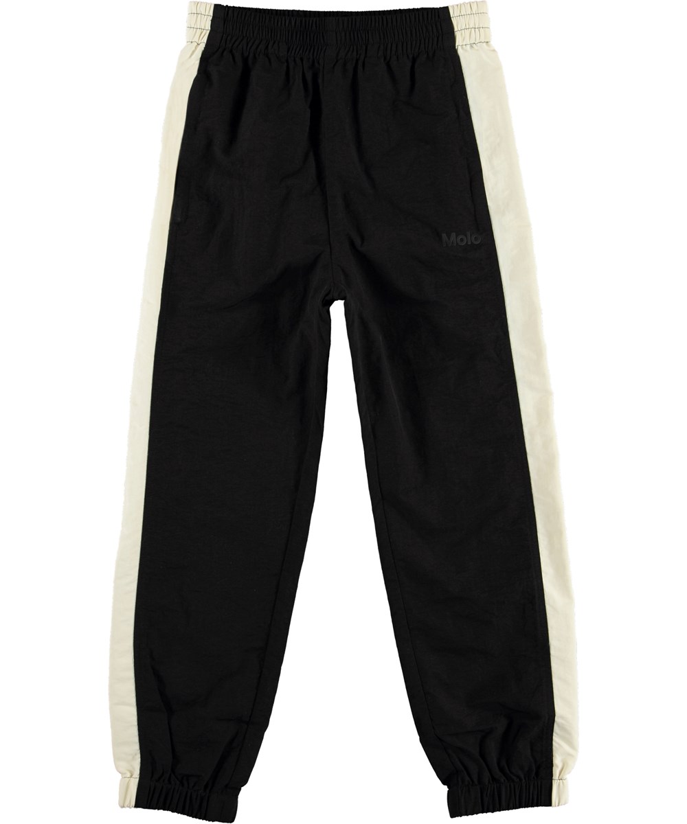 Acis - Black - Schwarze Trackpants mit weißem Streifen