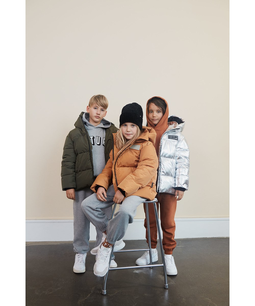 Adan - Grey Melange - Öko graue Jogginghose mit Future-Druck