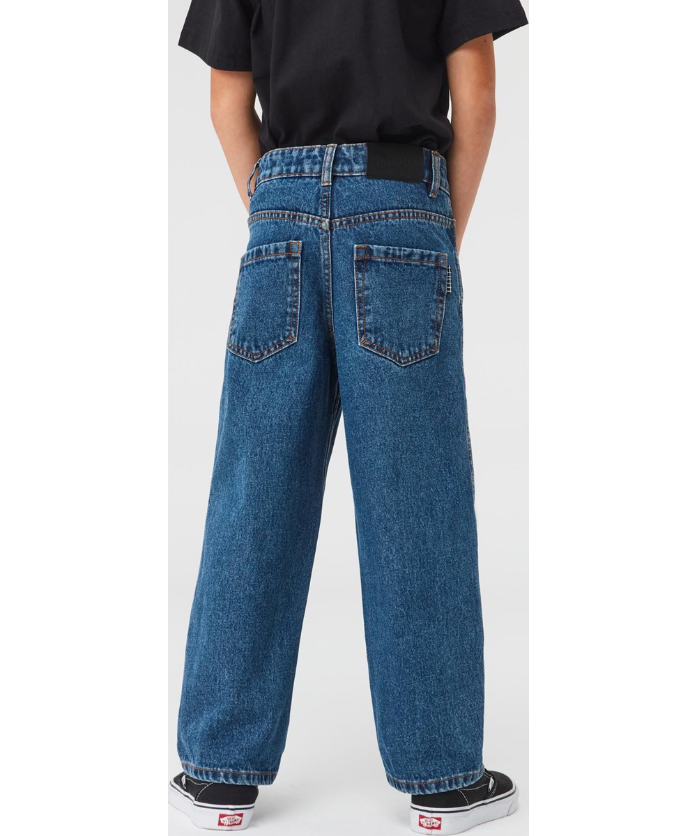 Aiden - Stone Blue - Breite blaue Skaterjeans