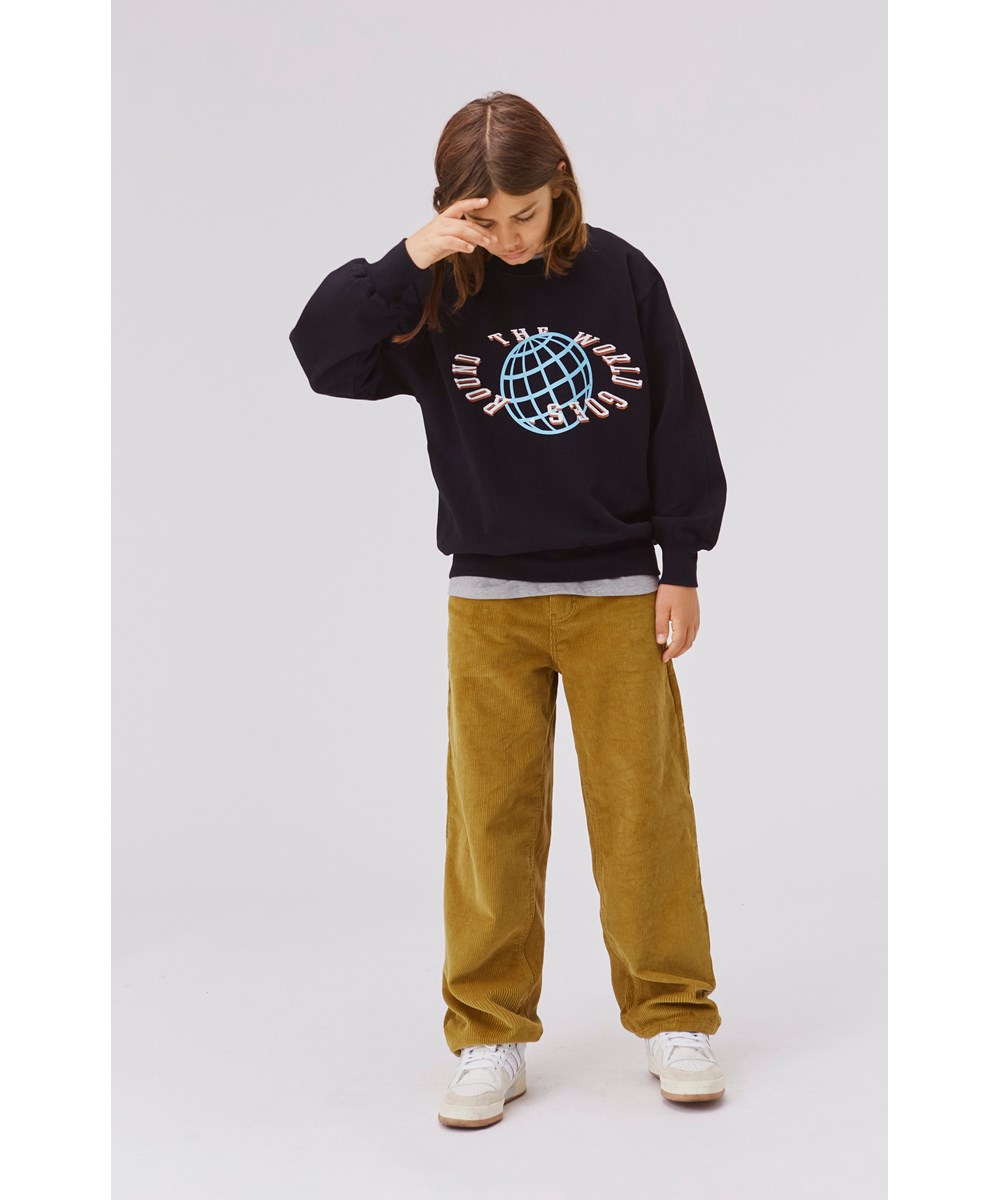 Aiden - Fern - Weite Skaterhose aus Samt