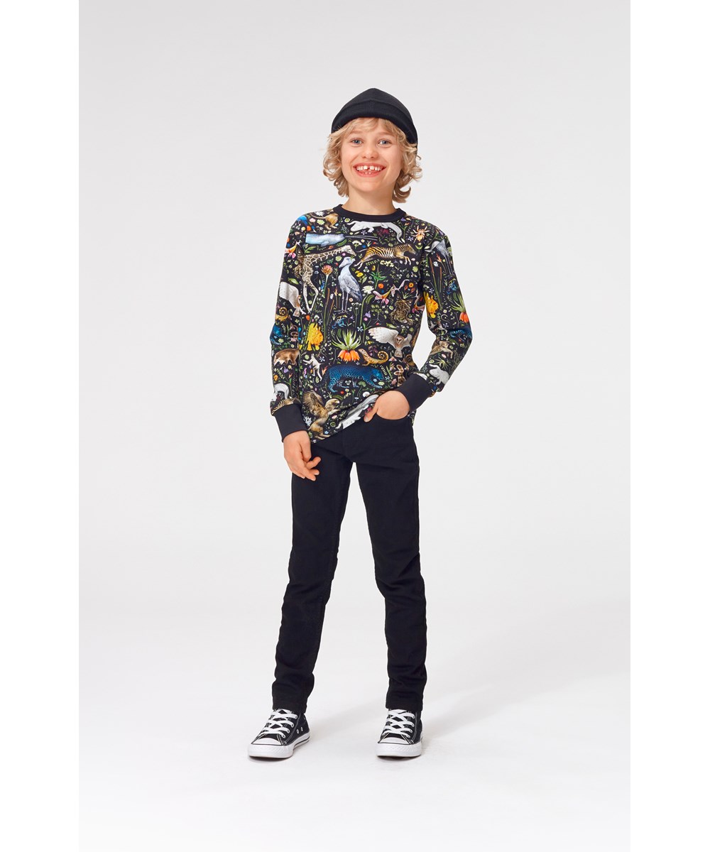 Aksel - Black - Schwarze, schmale Denim-Jeans.