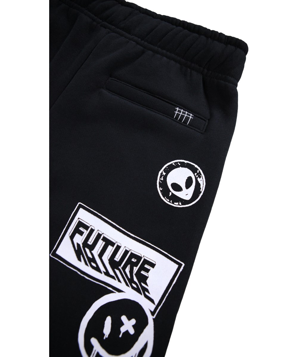 Allen - Black - Schwarze Jogginghose für Kinder aus Öko-Baumwolle.