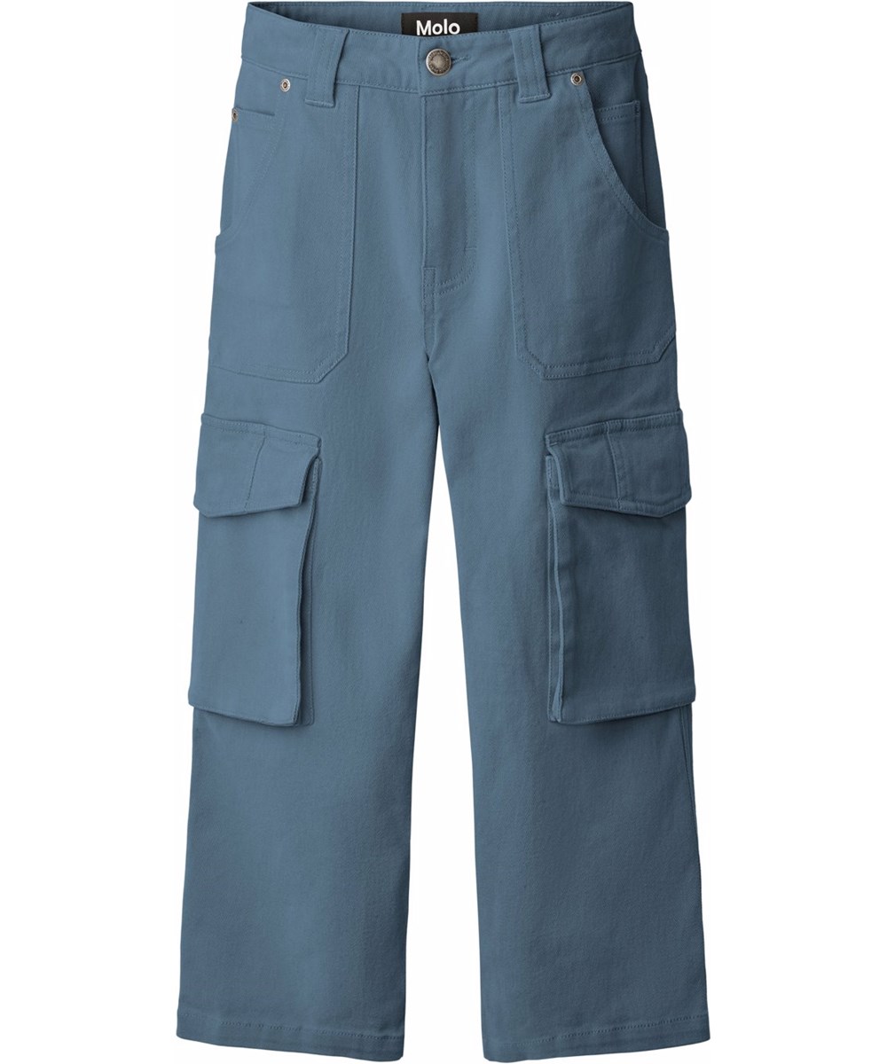 Alter - Blue Dust - Blaue Cargohosen für Kinder aus Baumwoll-Twill.