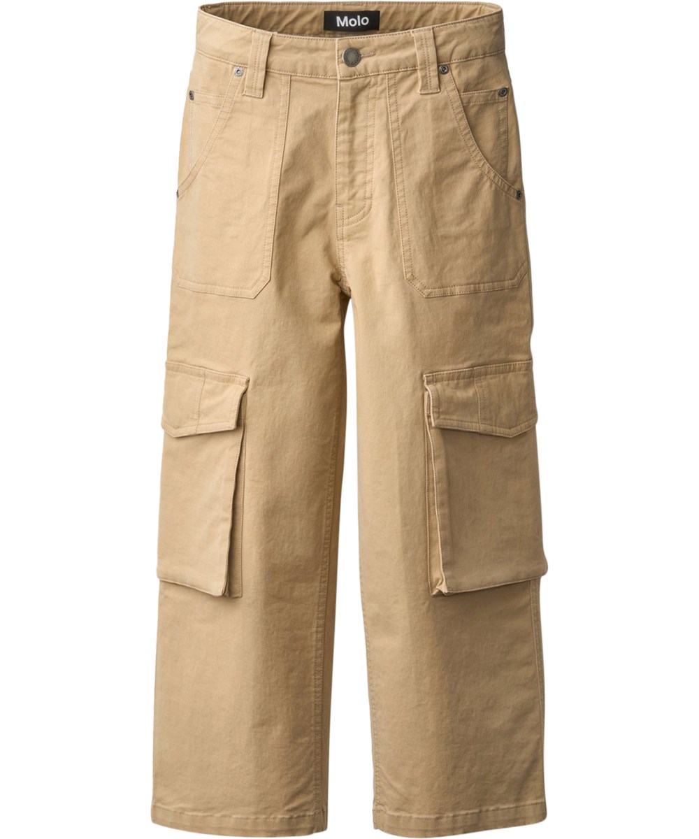 Alter - Desert - Beige Baumwollhosen für Kinder mit großen Cargotaschen