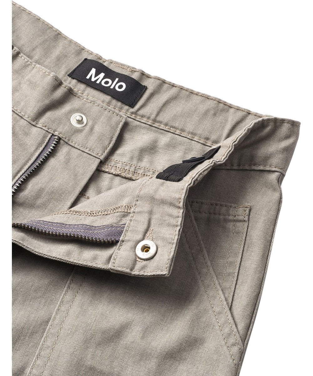 Alter - Light Grey Wash - Graue Baumwollhosen für Kinder mit großen Cargotaschen