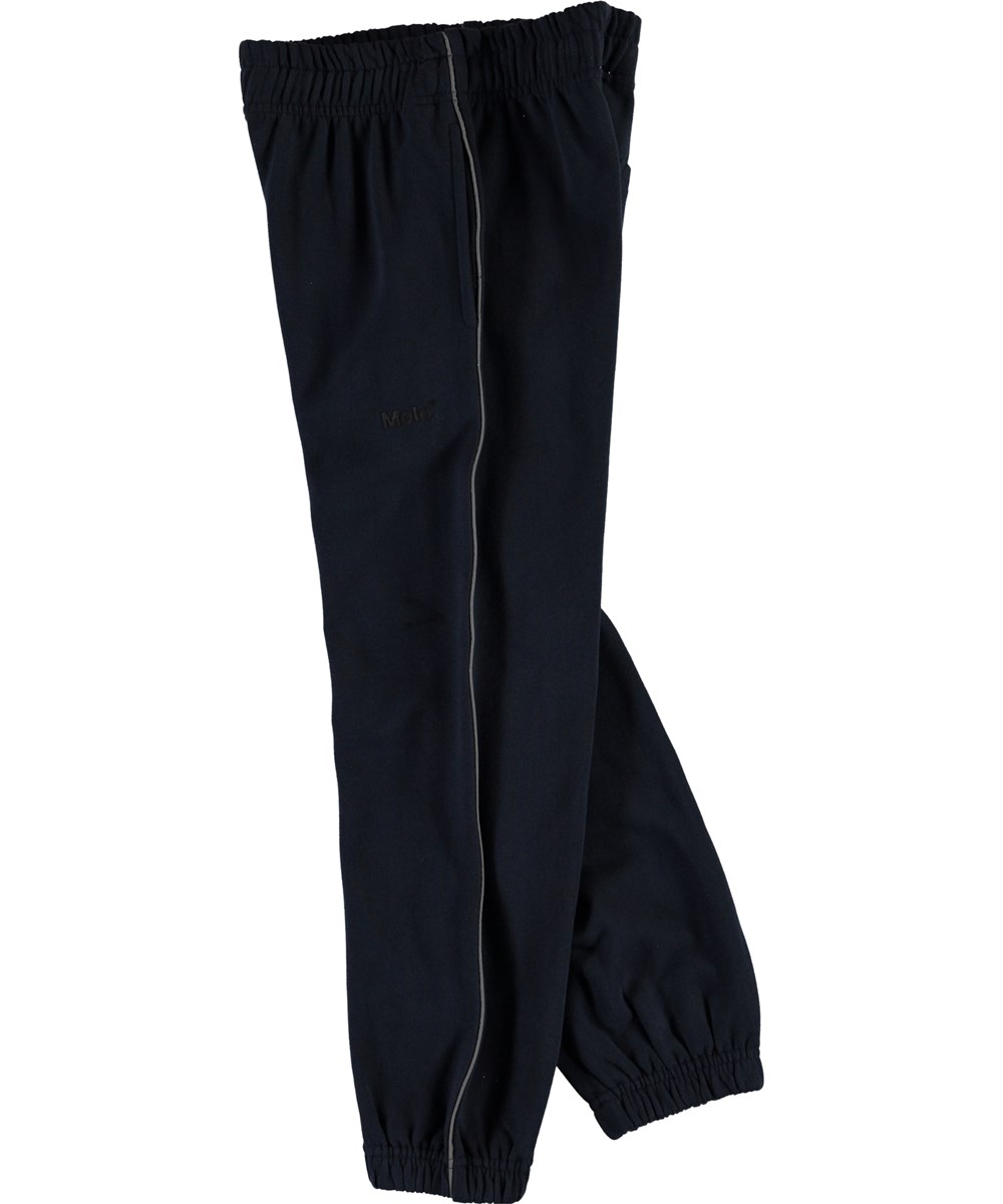 Am - Dark Navy - Schwarze Jogginghose mit grauem Streifen
