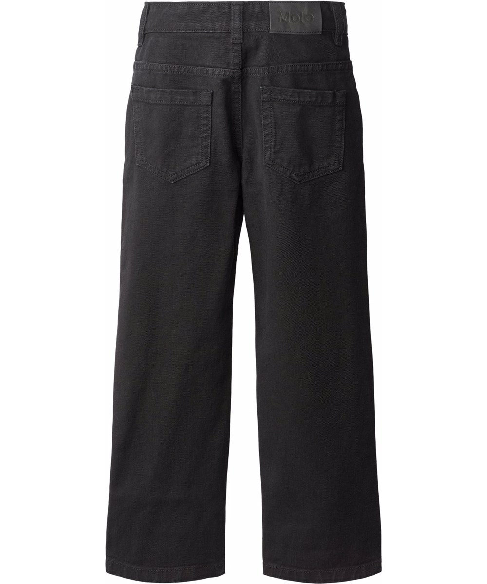 Andy - Black - Schwarze gerade geschnittene Jeans aus Öko-Baumwolle mit seitlichen und hinteren Taschen.