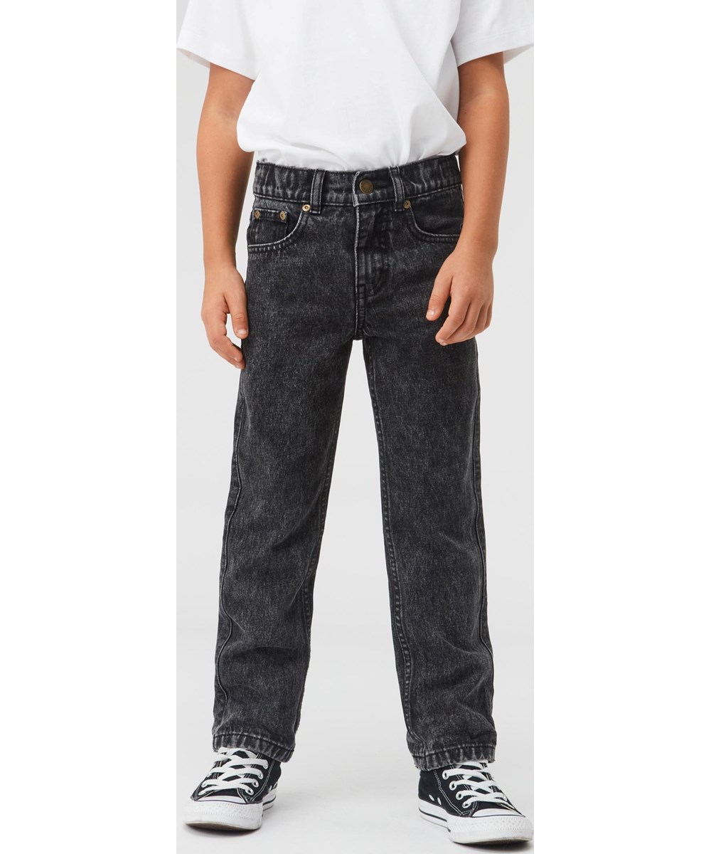 Andy - Washed Black - Schwarze Jeans mit lockerer Form