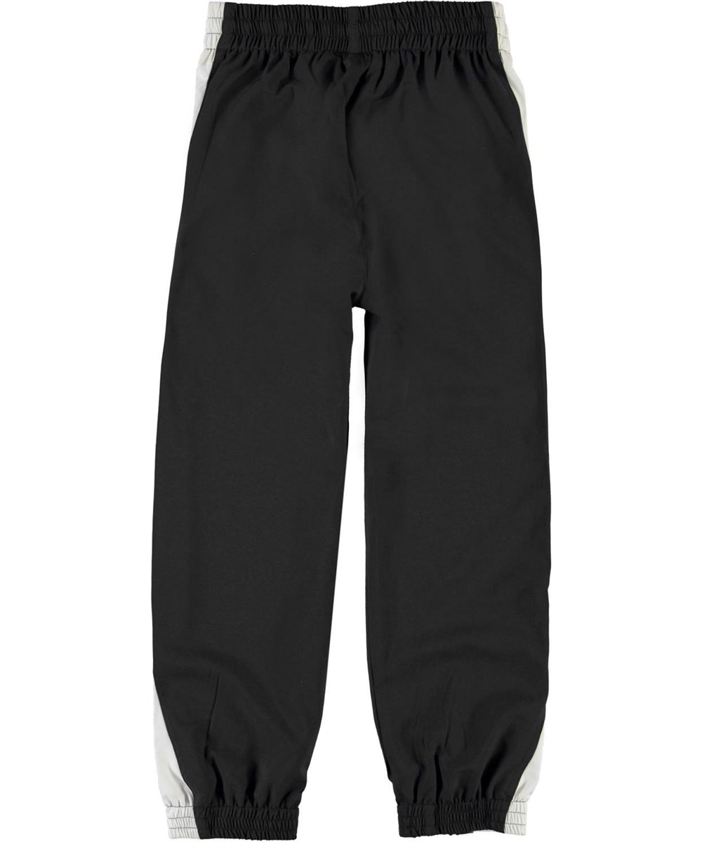 Anomi - Black - Schwarze Trackpants mit weißen Details