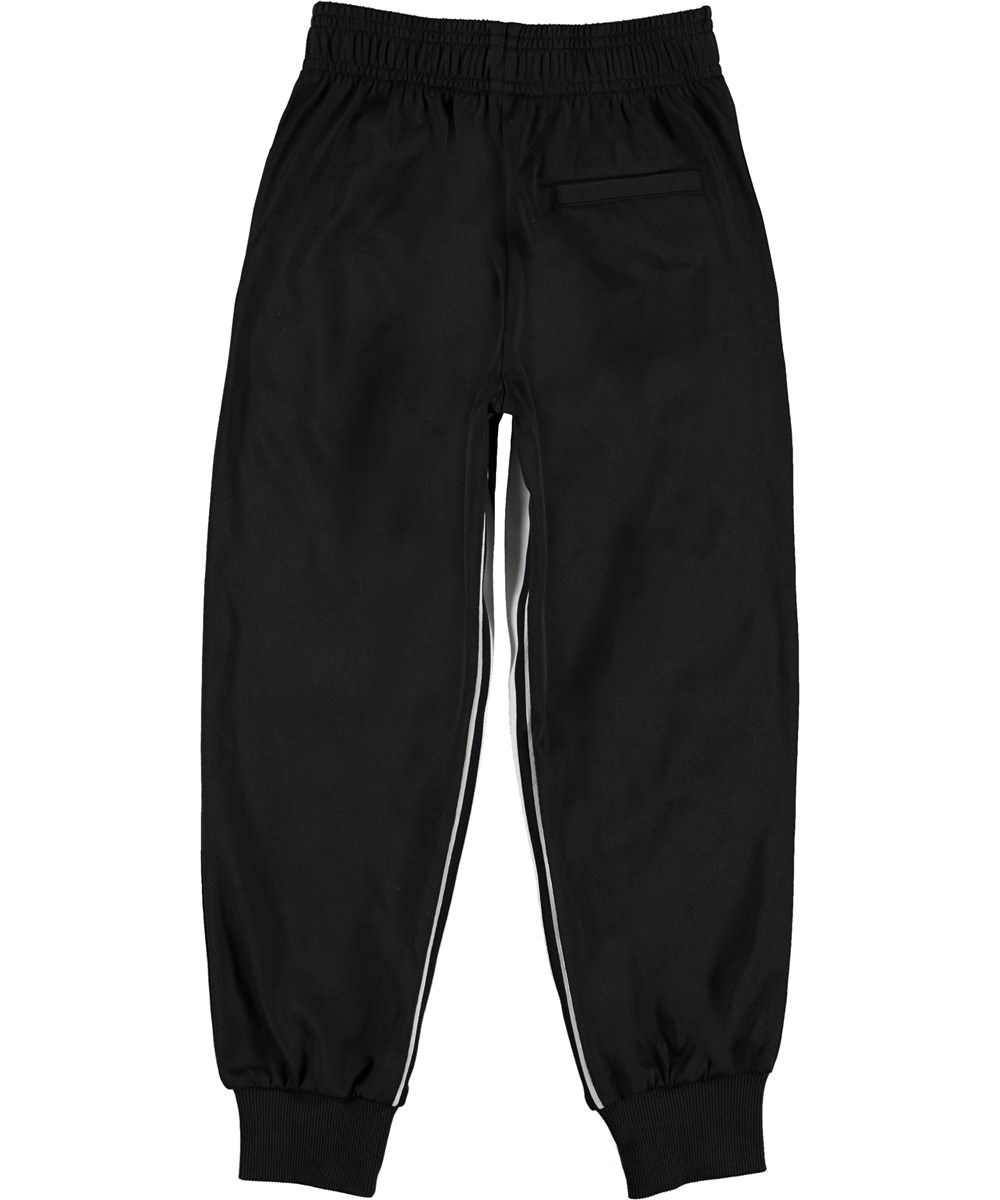 Antoo - Black - Schwarze Trackpants mit weißem Streifen