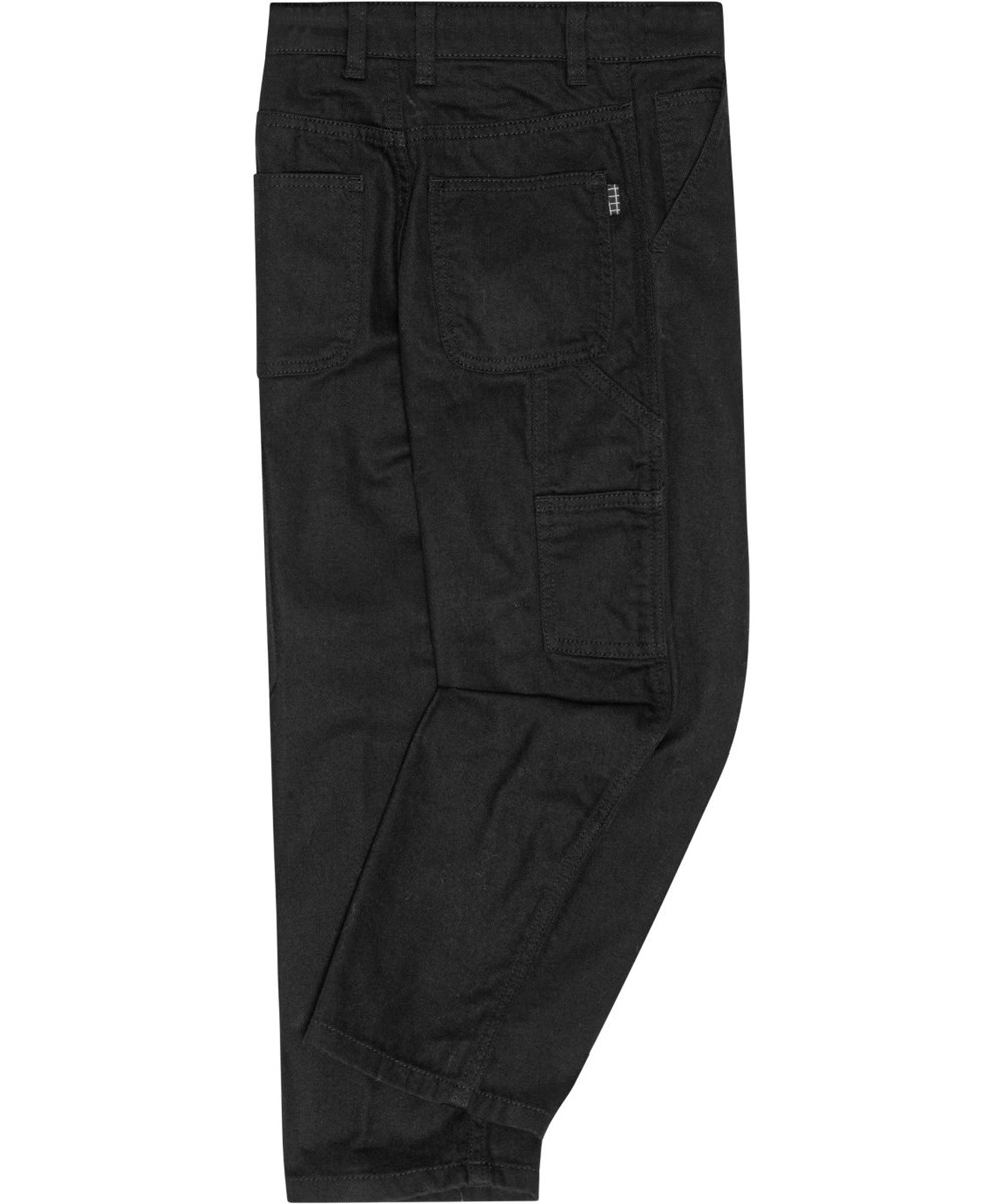 Archer - Black - Schwarze Jeans aus Denim mit lockerer Passform und Arbeitskleidungsdetails.