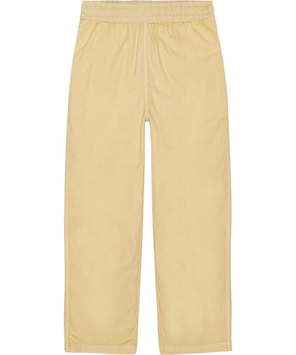 Aster - Sandy - Beigefarbene Öko-Hose mit Gummizug in der Taille