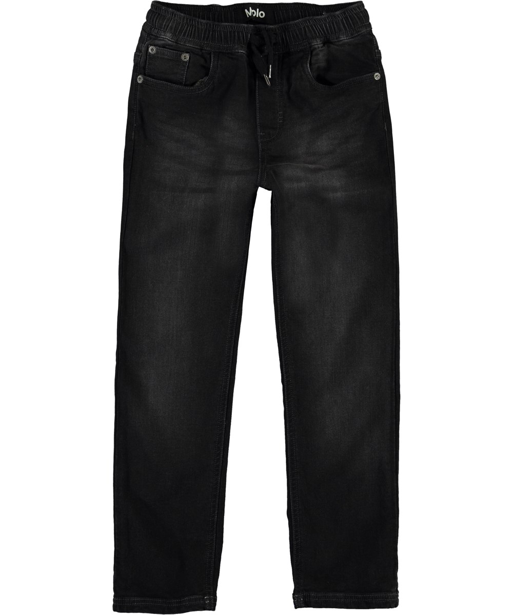 Augustino - Charcoal Denim - Dunkelgrau lose Denim-Jeans