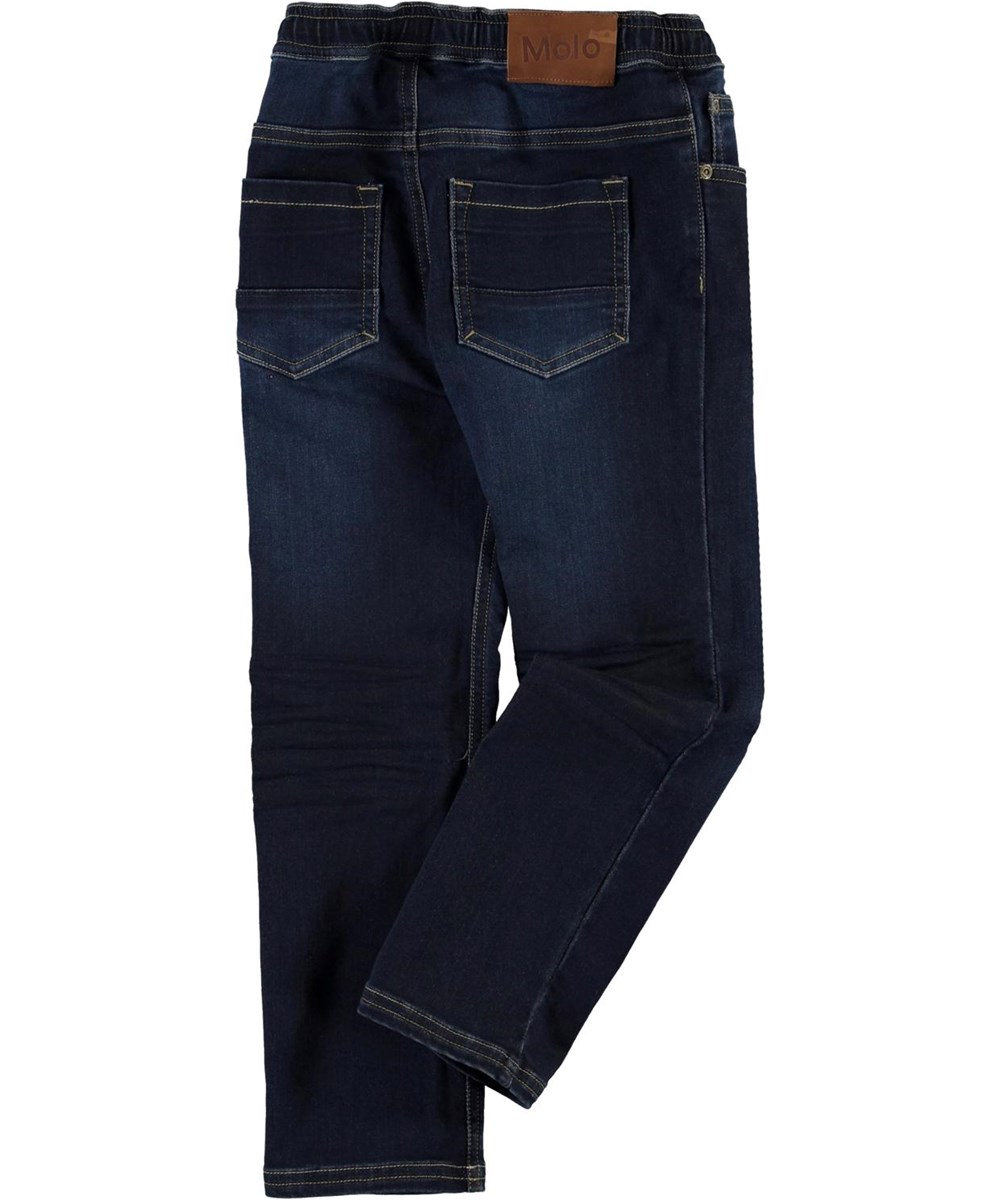 Augustino - Dark Indigo - Dunkelblaue lose Jeans mit Bindeband